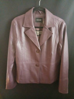 Purple Leather Jacket - Faux Blazer Plum (size: Medium)