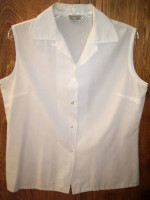 Vintage 1970s New White Blouse * Size Large * Coolo!