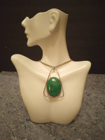 Antique Indian Green Turquoise Pendant Necklace
