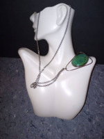 Antique Indian Green Turquoise Pendant Necklace