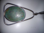 Antique Indian Green Turquoise Pendant Necklace