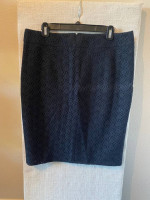 Never worn Banana Republic Size 14 Floral Eyelet Black pencil skirt