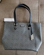 CALVIN KLEIN  Logo Print Tote Bag Gray