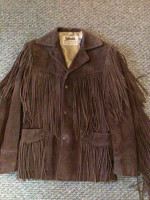 SCHOTT WESTERN FRINGE SUEDE JACKET SIZE 36