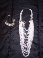 Vintage Bead Necklace and Shell Bracelet