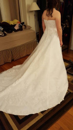 Davids Bridal Strapless Corset Wedding Dress