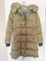 Athleta Warm Puffer Coat Jacket Olive Green - Size XS