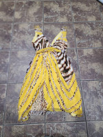 Like New Arden B. Sheer Animal Print Dress with Belt Size S