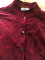 vintage-ish (2000's?) Chicos blouse, deep red, Chinese pattern