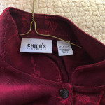 vintage-ish (2000's?) Chicos blouse, deep red, Chinese pattern