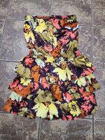 Like New Anthropologie Satin Ruffle Strapless Dress Size 3