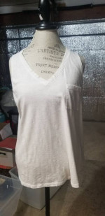 So White Tank Top V Neck w/ Pocket Size XL.  Great condition.
