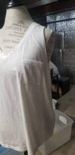 So White Tank Top V Neck w/ Pocket Size XL.  Great condition.