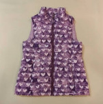 LANDS'END Kids Puffer - Purple Hearts Vest (Youth Size: Large 6X-7)