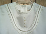 Vintage 1970s Designer Lace & Pearl Blouse * Crisp White *