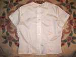 Vintage 1970s Designer Lace & Pearl Blouse * Crisp White *