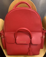 Buscemi PHD Large Leather Backpack, Red.