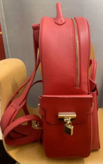Buscemi PHD Large Leather Backpack, Red.