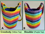CROSSBODY SHOULDER BAG - Cotton Crochet Handmade - Rainbow Pride LGBTQ