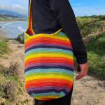 CROSSBODY SHOULDER BAG - Cotton Crochet Handmade - Rainbow Pride LGBTQ