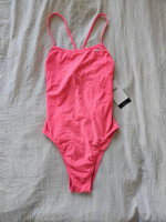 Nike HydraStrong Solid Lace Up Tie Back One Piece Coral Pink - Size 38