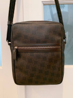 Authentic Dunhill Pattern Printed Leather Crossbody Bag