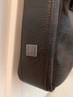 Authentic Dunhill Pattern Printed Leather Crossbody Bag