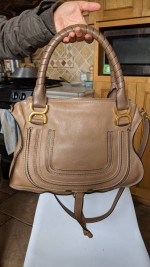 Chloe Marcie leather bag in Nut color