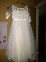 Wedding dress bridesmaid dress and flower girl dress