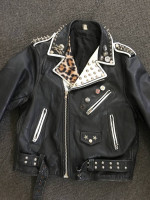 Punk Metal Leather Motorcycle Jacket