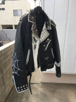 Punk Metal Leather Motorcycle Jacket