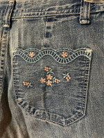 vintage ladies jeans - JC Penney floral pockets