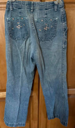 vintage ladies jeans - JC Penney floral pockets
