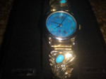 Sterling Silver & Turquoise Watch - cleaned & serviced @ local jeweler