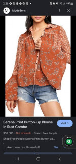 Brand New Free People Small Floral Bell Sleeve