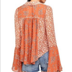 Brand New Free People Small Floral Bell Sleeve