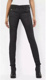 NWT G STAR RAW WOMENS BLACK COATED MOTO SKINNY JEANS Sz 26 NEW w TAGS