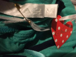 INDAH GREEN STRAPLESS DRESS w BLUE STARS PRINT NEW w TAGS Sz M