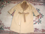 Vintage Real Alpaca Llama Long Hair Wool Coat * Reversible Ivory/Beige