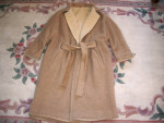 Vintage Real Alpaca Llama Long Hair Wool Coat * Reversible Ivory/Beige