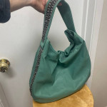 IMOSHION Green Vegan Leather Embellished Shoulder Bag Purse Never Used