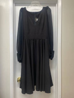 NWT LAURA BYRNES BLACK RETRO PINUP DRESS Sz LARGE NEW