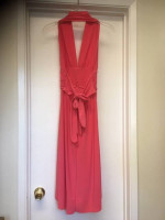 NORDSTROM SOPRANO SALMON PINK HALTER DRESS MARILYN MONROE Sz Medium