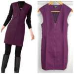 NWT KATE SPADE PLUM PURPLE V NECK ZIP FRONT DRESS Sz 4 NEW w TAGS $160