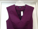 NWT KATE SPADE PLUM PURPLE V NECK ZIP FRONT DRESS Sz 4 NEW w TAGS $160