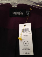 NWT KATE SPADE PLUM PURPLE V NECK ZIP FRONT DRESS Sz 4 NEW w TAGS $160