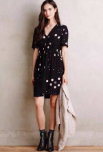 ANTHRO HD in PARIS BLACK DOT DRESS Sz 4 Worn once