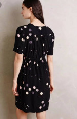 ANTHRO HD in PARIS BLACK DOT DRESS Sz 4 Worn once