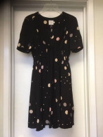 ANTHRO HD in PARIS BLACK DOT DRESS Sz 4 Worn once