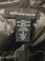 MODA INT'L BLACK DOWN FILLED PUFFER JACKET Sz Small LIKE NEW